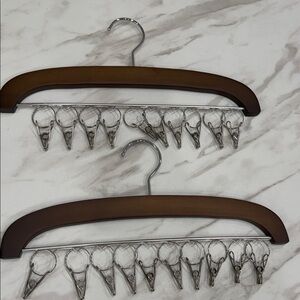 Brown and Silver Multi-Clip Hangers